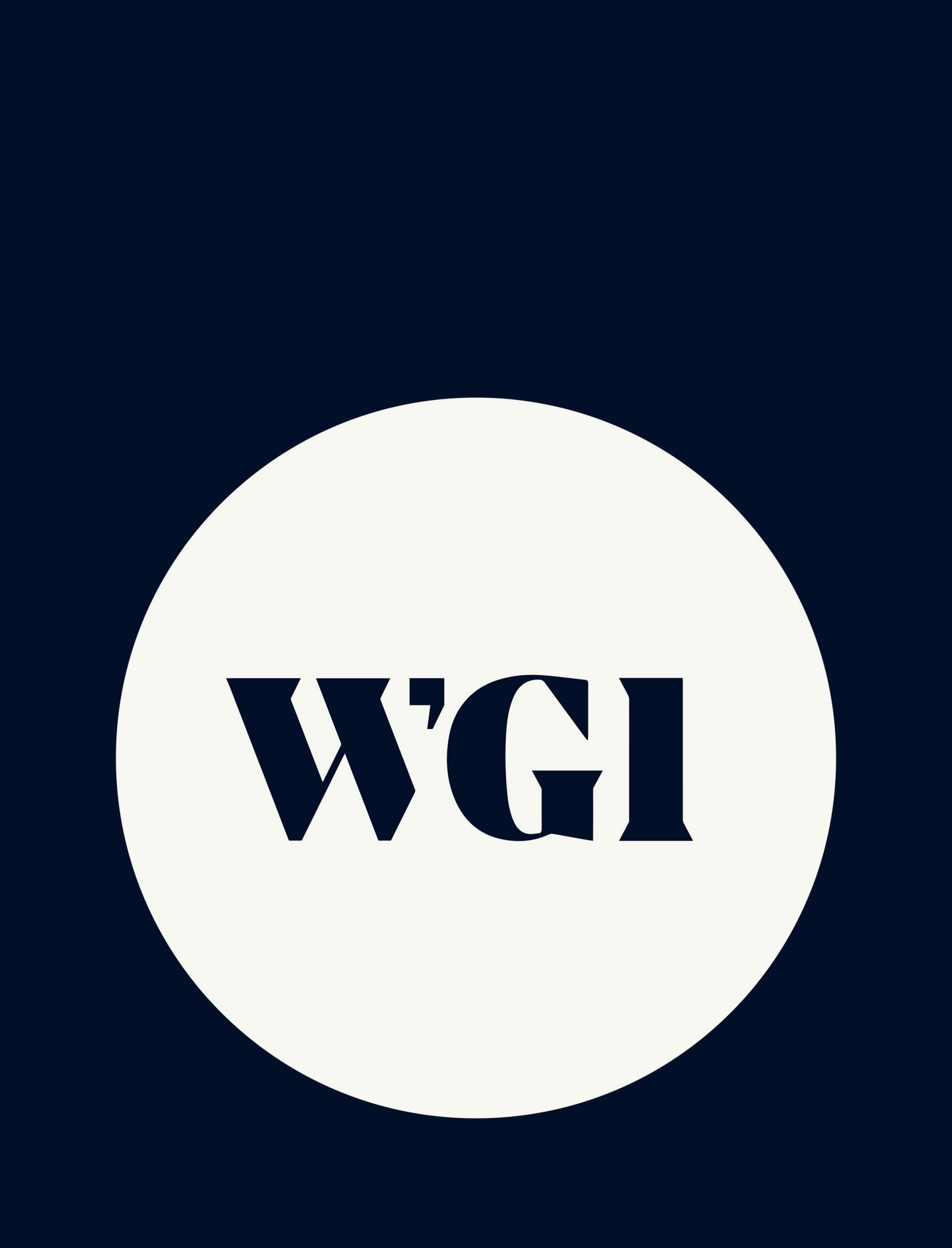 WGI Logo Cream Navy on Navy field